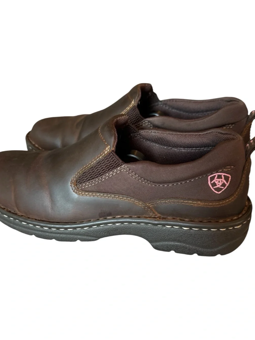 Womens Ariat Traverse Slip-On Leather Shoes - Brown size 7